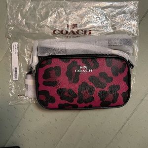 Coach Cranberry/Fushia Ocelot Crossbody
